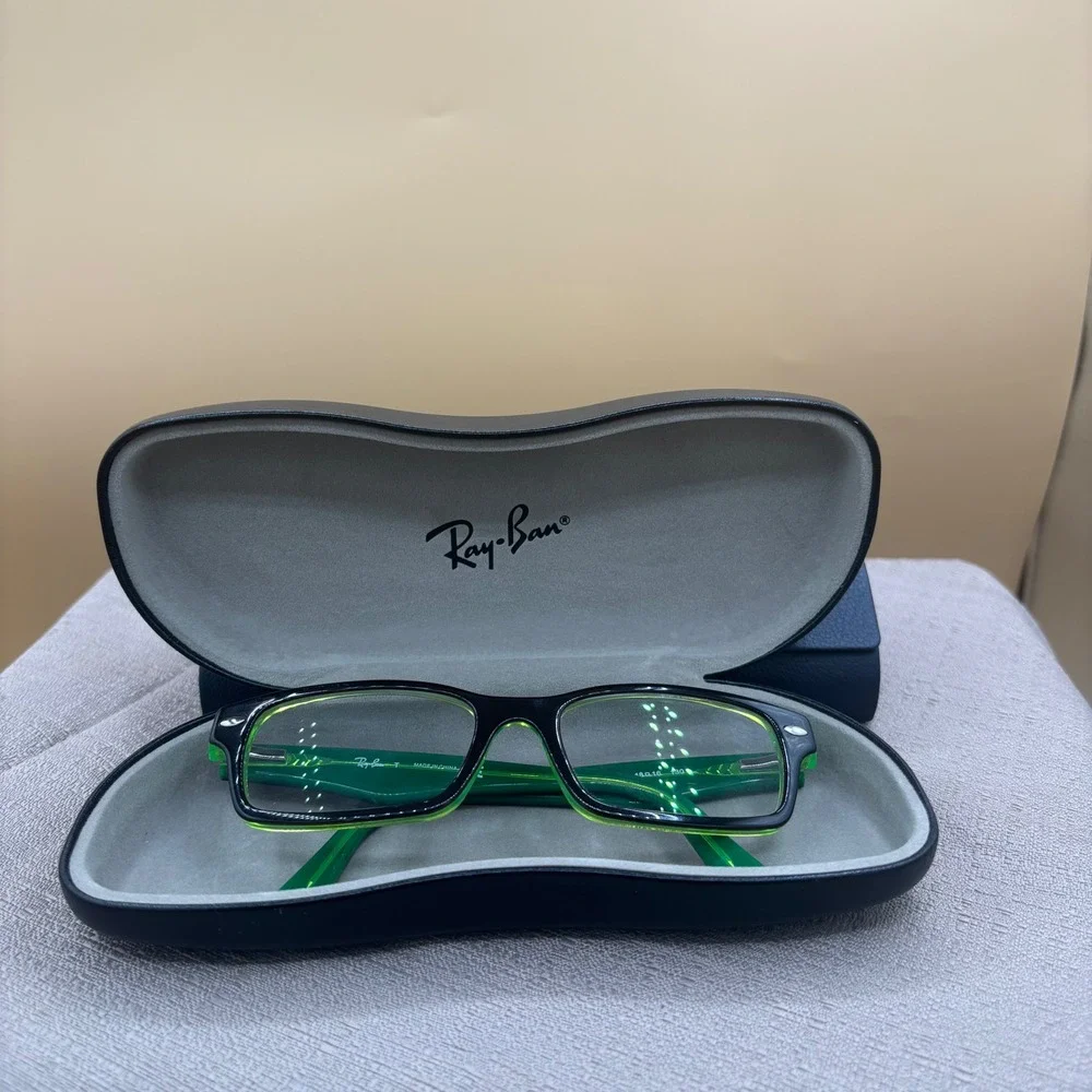 Ray-Ban RB1530 3665 Eyeglasses Tortoise Neon Green Rectangular Frames 48-16-130